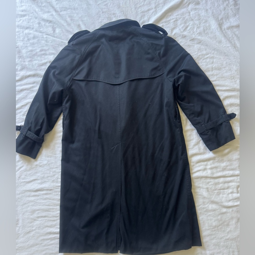 Authentic Vintage Burberry Navy Trench Coat Mens 42 Women’s 12/14 - Picture 2 of 12
